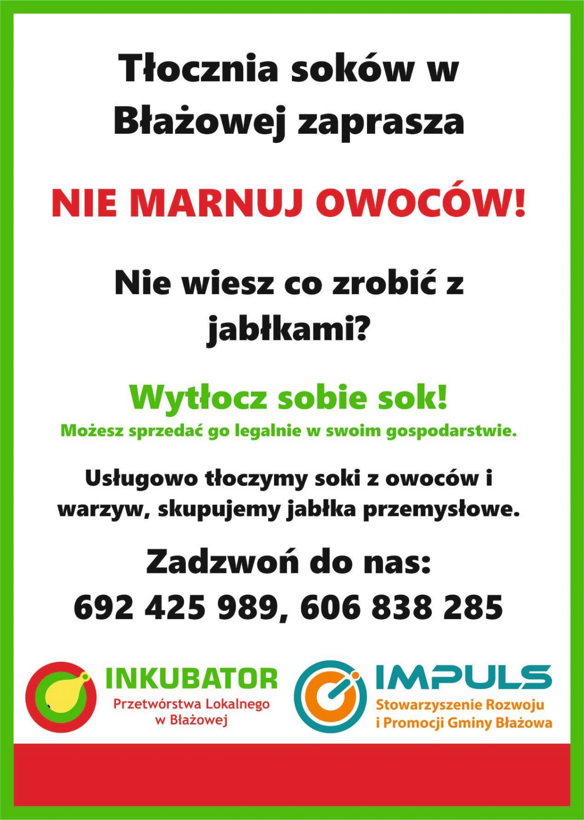 Tłocznia soków w Błażowej zaprasza – nie marnuj owoców!